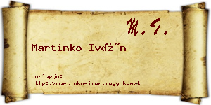 Martinko Iván névjegykártya